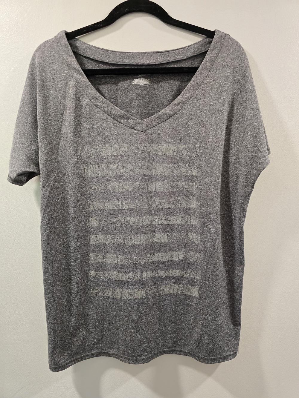 Women's Heather Gray V-Neck Short Sleeve Tee